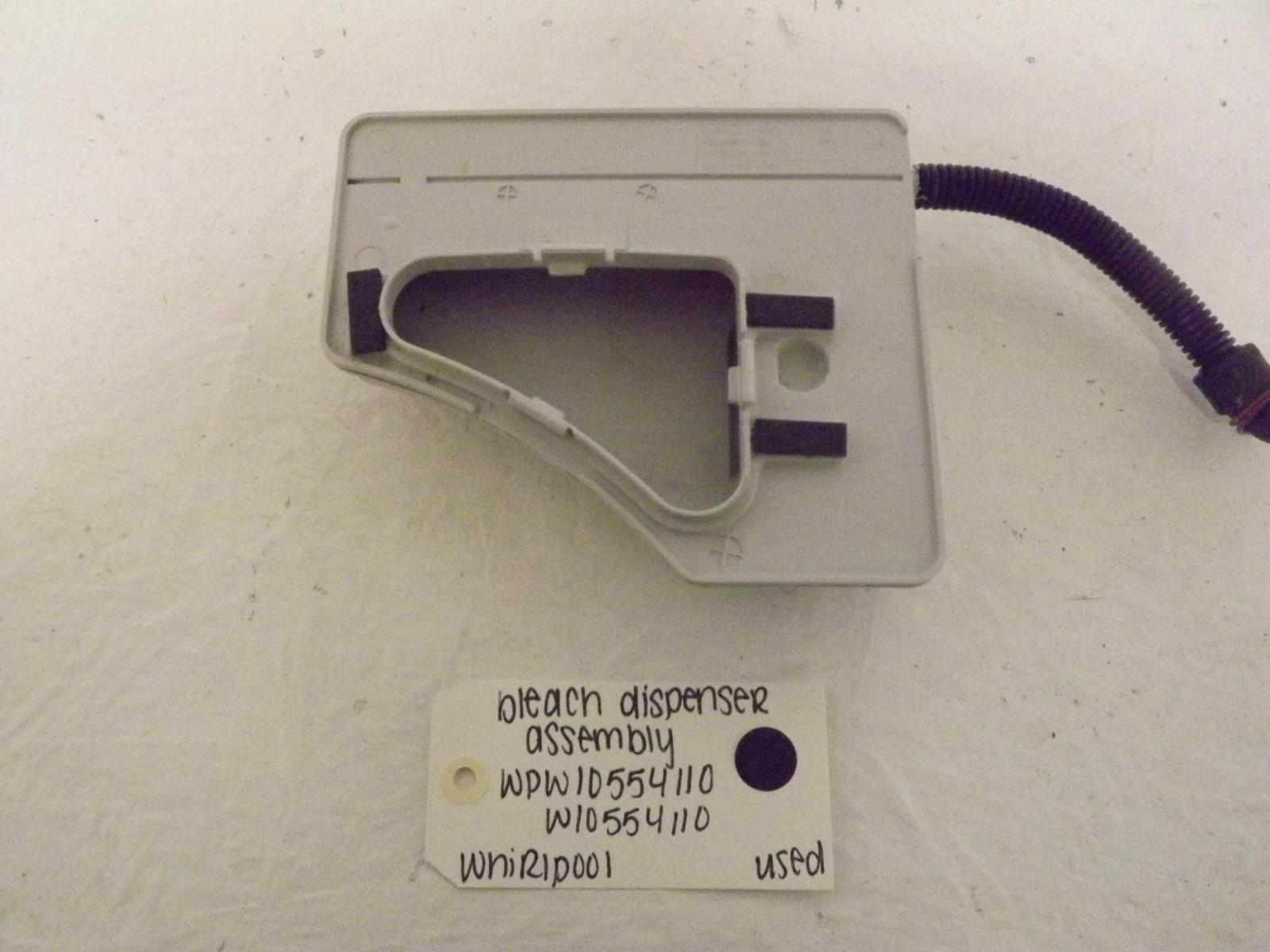 Whirlpool Washer WPW10554110 W10554110 Bleach Dispenser Assembly Used Whirlpool Washer WPW10554110 W10554110 Bleach Dispenser Assembly Used